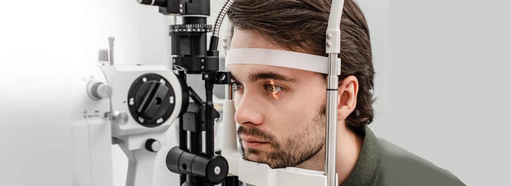 young man during eye exam in Hannibal